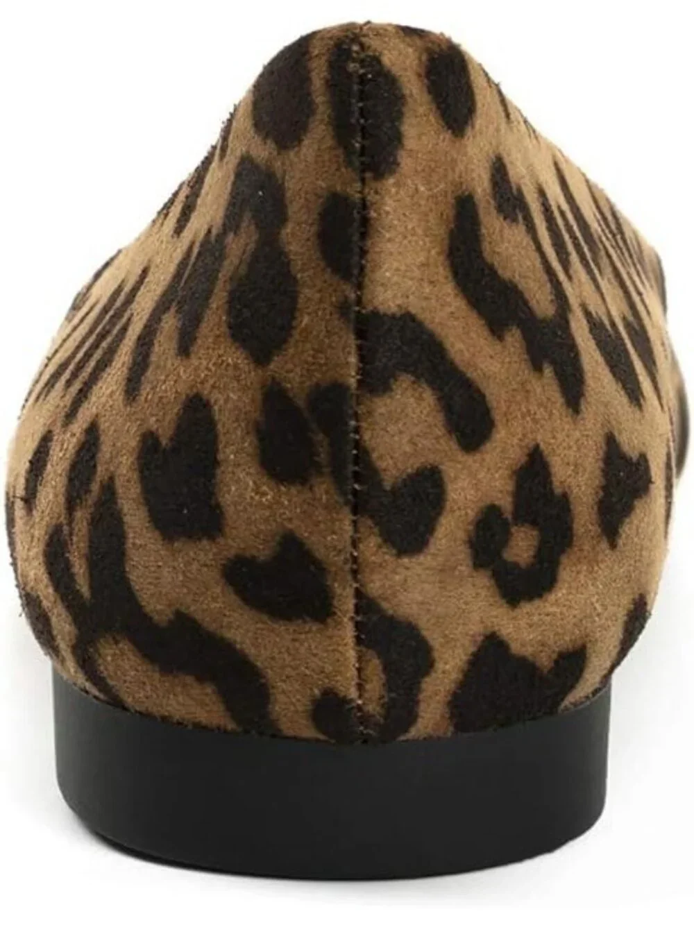 FUNKYMONKEY Women Leopard Faux Leather Pointed Toe Slip On Ballet Low Heel Flats